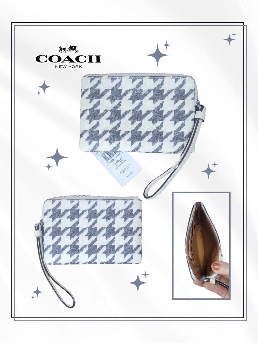 NWT Coach Corner Zip Wristlet